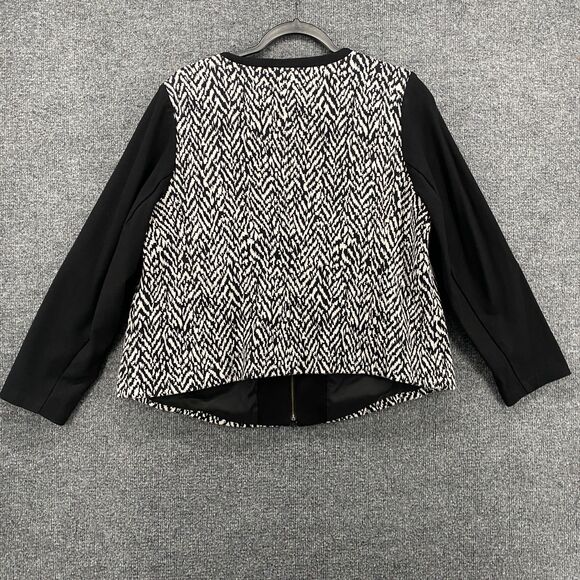 Talbots Blazer Jacket Womens 16WP Black Full Zip Long Sleeve Office Evening - Picture 3 of 10